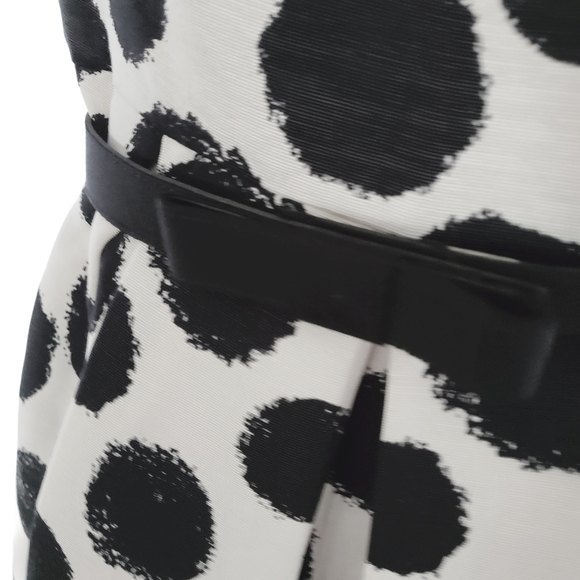 Eliza J Polka Dot Dress  Scoop Neck Pockets Side Zip Size 2P - Picture 7 of 16